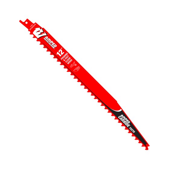 12" 3TPI AMPED™ Demo Demon™ Carbide Teeth Reciprocating Saw Blade for Pruning and Clean Wood