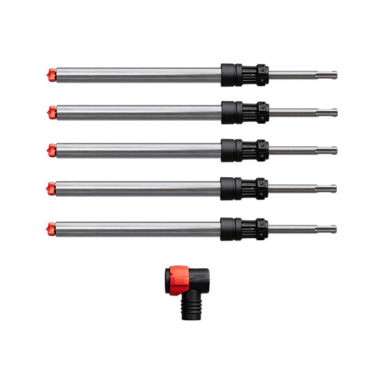 1/2" x 8" x 14" AMPED™ Rebar Demon™ SDS-Plus 4-Cutter Full Carbide Head Dust Extraction Hammer Drill Bit (6-pk)