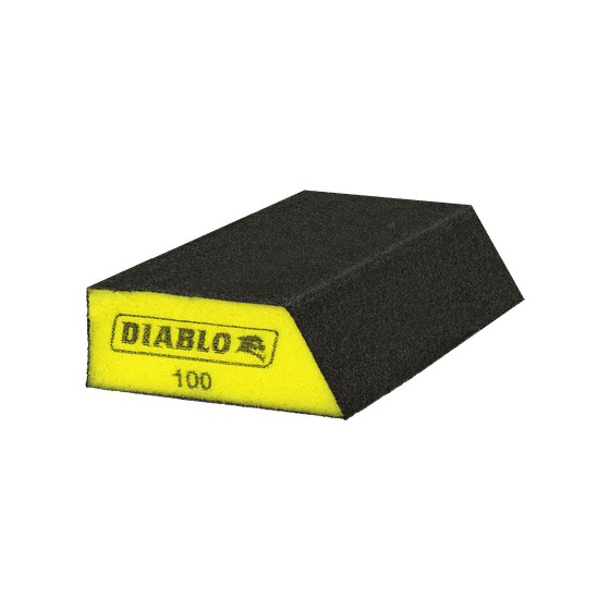 5" x 3" x 1" 100-Grit Corner Contact Sanding Sponge