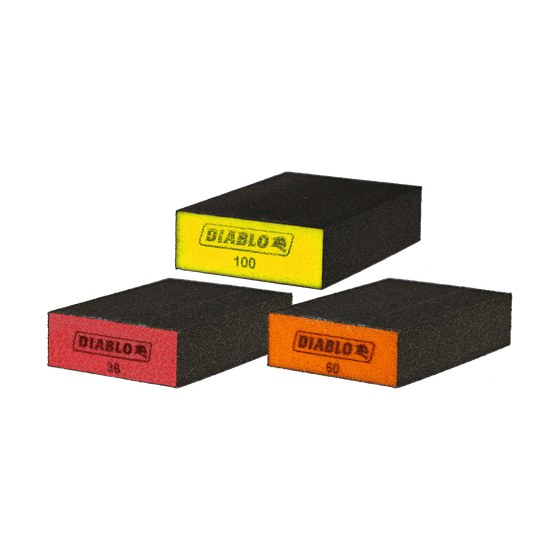 4" x 2-3/4" x 1" Assorted Flat Edge Sanding Sponges (3-pc)