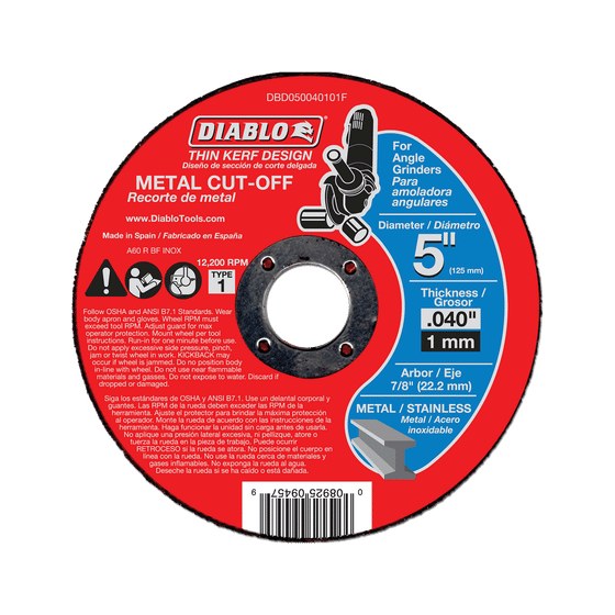 5" Thin Kerf Metal Cut-Off Discs (10-pc)