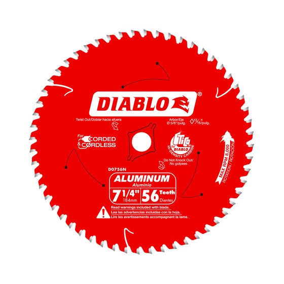 7-1/4" x 56-Teeth Saw Blade for Aluminum