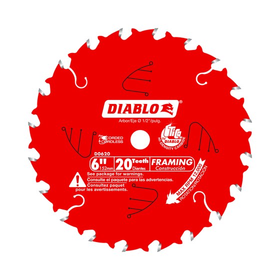 6" x 20-Teeth Framing Saw Blade for Wood