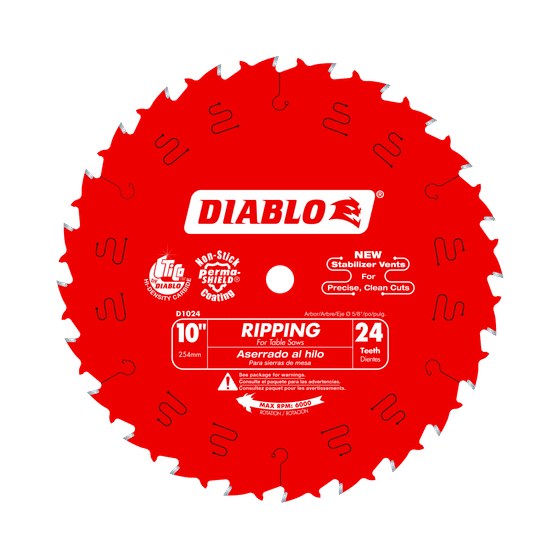 10" x 24-Teeth Ripping Saw Blade for Wood