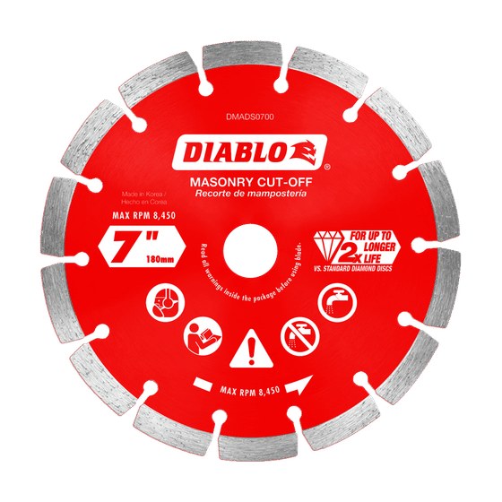 7" Diamond Segmented Masonry Cut-Off Blade