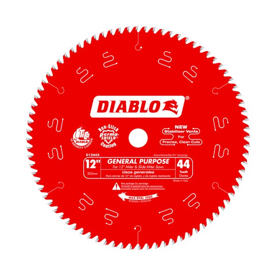 12" x 44-Teeth General Purpose Saw Blade for Wood
