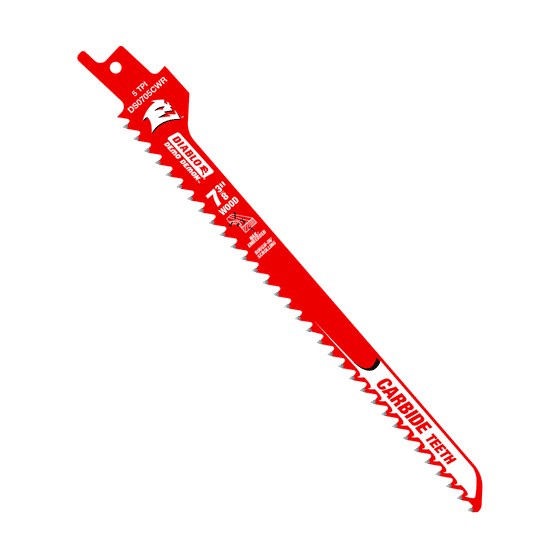 7-3/8" 5TPI Demo Demon™ Carbide Teeth Reciprocating Saw Blades for Rough-In/Scrolling