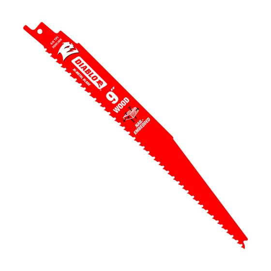 9" 4/6TPI Bi-Metal Reciprocating Blades for Nail-Embedded Wood (2-pk)