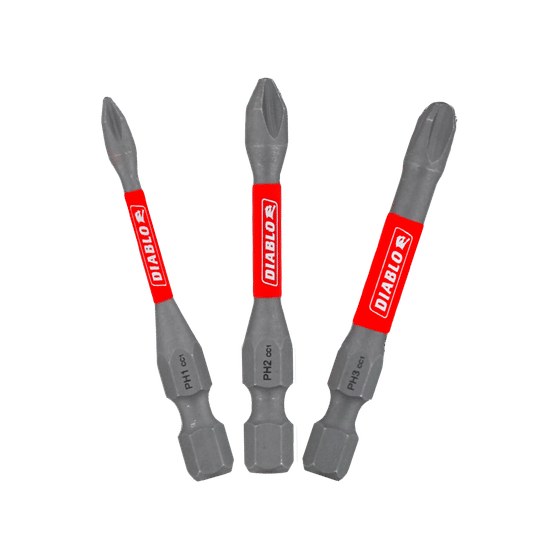 2" Assorted Phillips Drive Bits (3-pc)