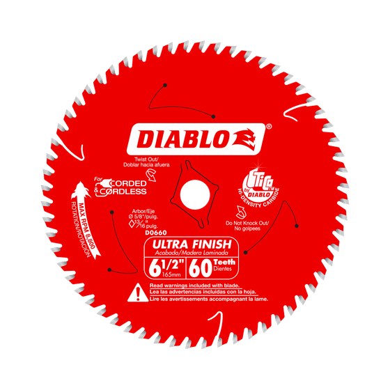 6-1/2" x 60-Teeth Ultra Finish Saw Blade for Wood