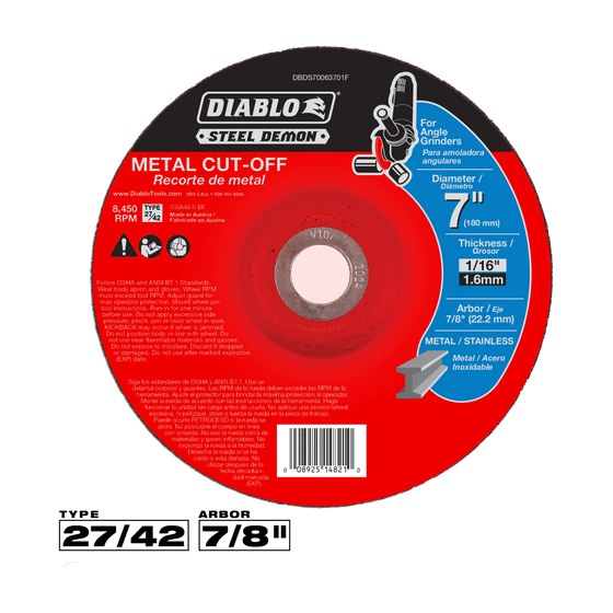 7" Type 27 Speed Demon™ Metal Cut-Off Disc