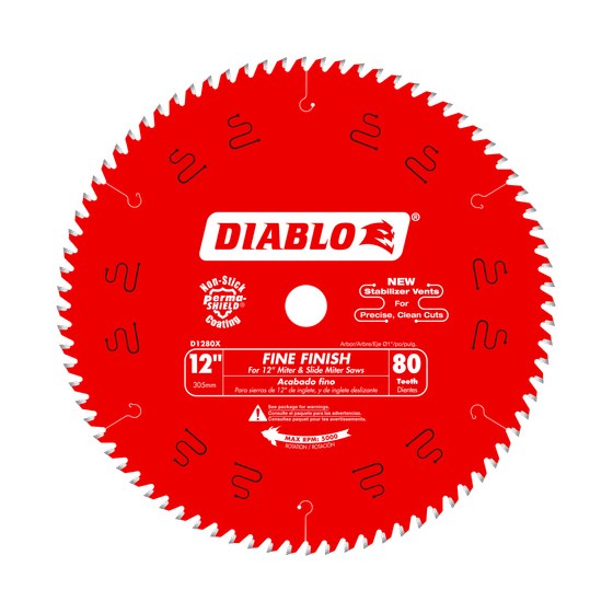 12" x 80-Teeth Fine Finish Saw Blade for Wood