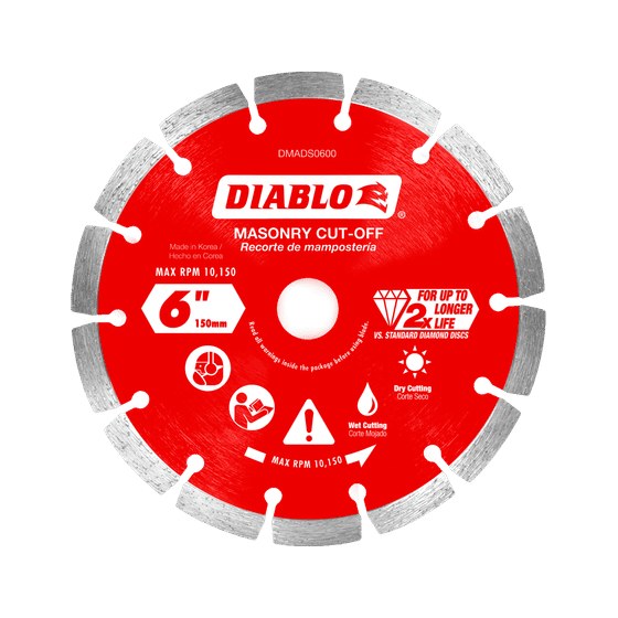 6" Diamond Segmented Masonry Cut-Off Disc