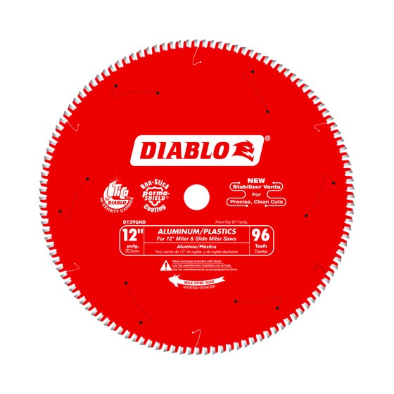 12" x 96-Teeth Saw Blade for Aluminum & Plastics