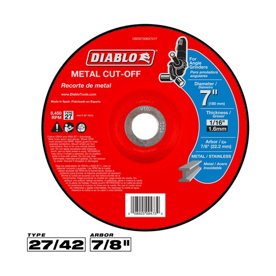 7" Type 27 Metal Cut-Off Disc