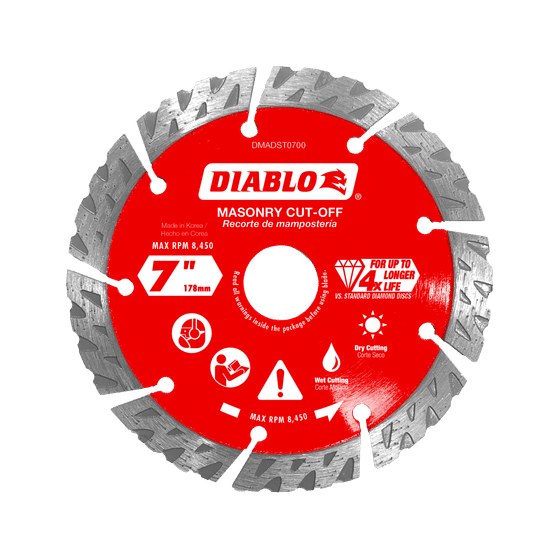 7" Diamond Segmented Turbo Masonry Cut-Off Blade
