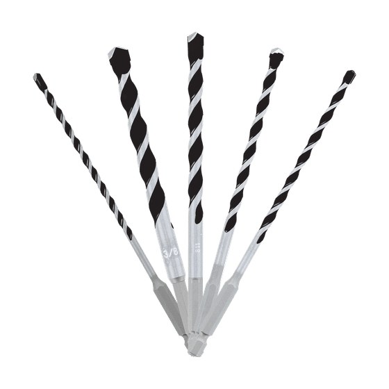 5 pc Multi-Material Carbide-Tipped Hammer Drill Bit Set (5-pc)