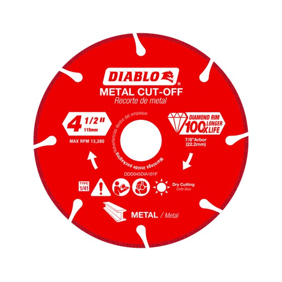 4-1/2" Diamond Metal Cut-Off Disc