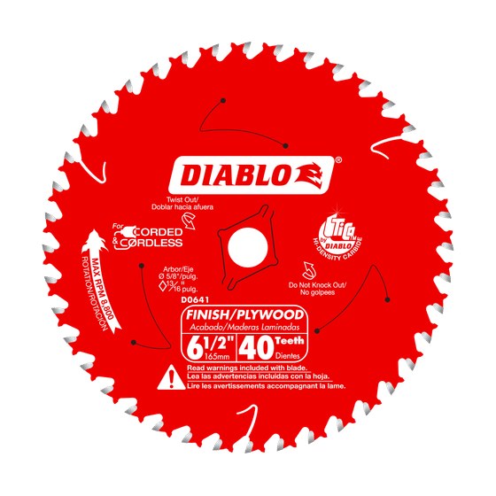 6-1/2" x 40-Teeth Finish Trim Saw Blade for Wood