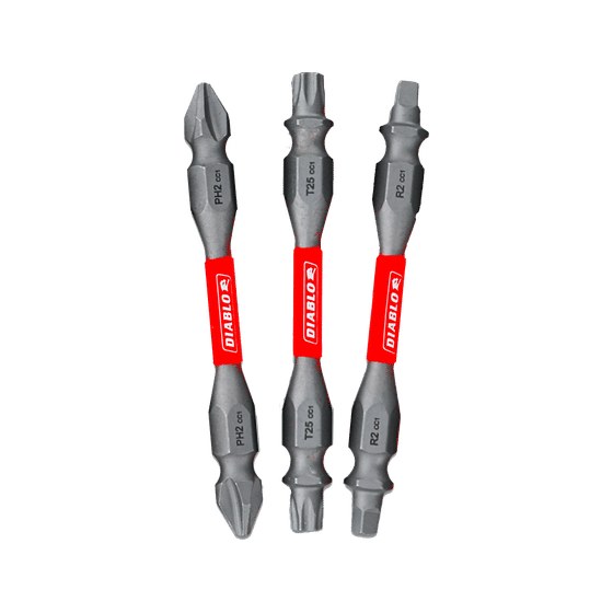 2-1/2" Double-Ended Phillips, Square and Torx Drive Bit Set (3-pc)