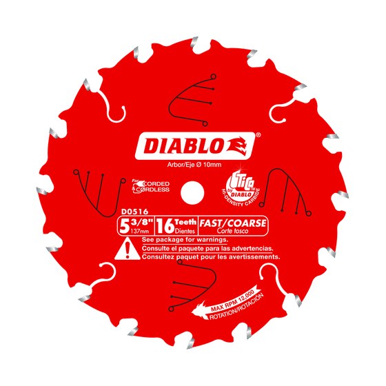 5-3/8" x 16-Teeth Fast Framing Trim Saw Blade for Wood