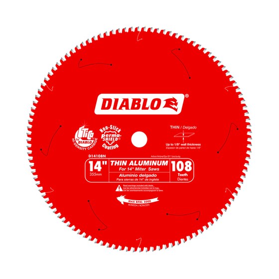 14" x 108-Teeth Saw Blade for Thin Aluminum