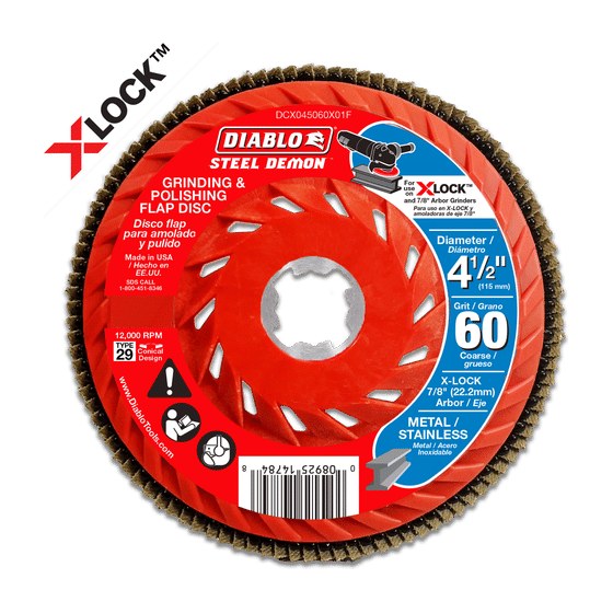 4-1/2" 60-Grit X-LOCK Steel Demon™ Flap Disc for Metal