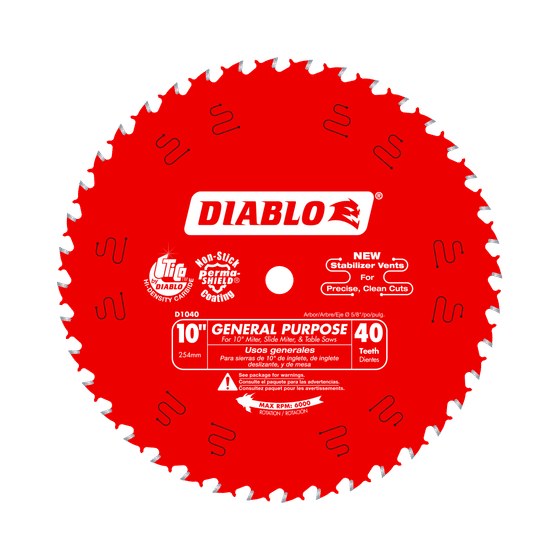 10" x 40-Teeth General Purpose Saw Blade for Wood