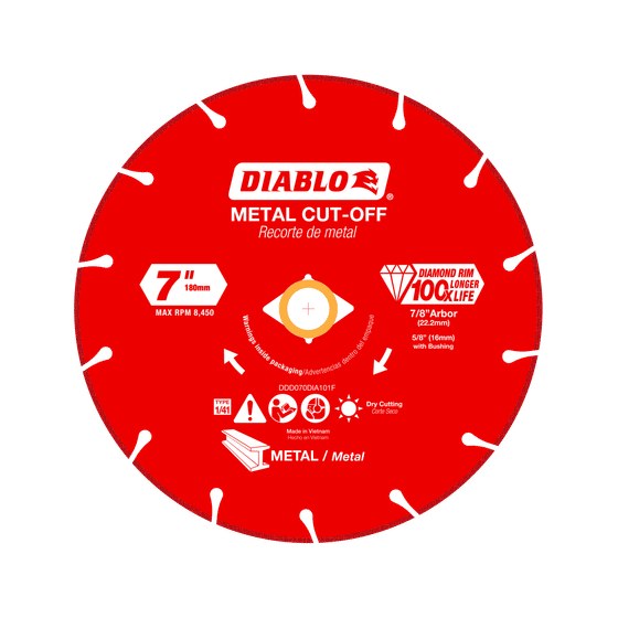 7" Diamond Metal Cut-Off Disc