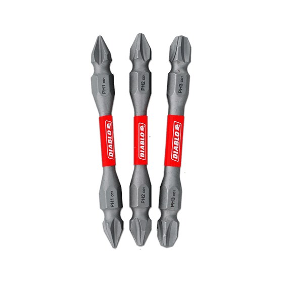 2-1/2" Double-Ended Phillips Drive Bit Set (3-pc)