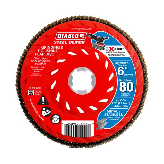 6" 80-Grit X-LOCK Steel Demon™ Flap Disc for Metal
