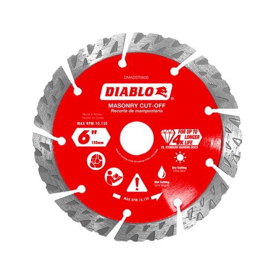 6" Diamond Segmented Turbo Masonry Cut-Off Blade