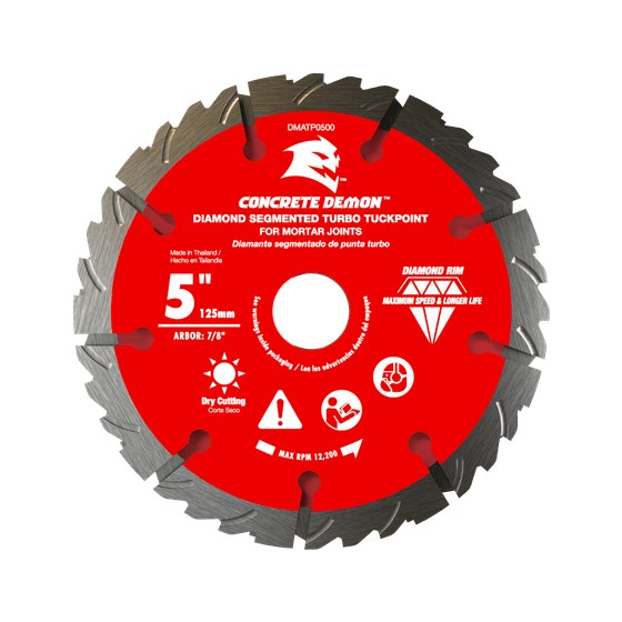 5" Concrete Demon™ Diamond Segmented Turbo Tuckpoint Blade for Mortar Joints