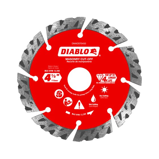 4-1/2" Diamond Segmented Turbo Masonry Cut-Off Blade