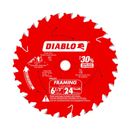 6-1/2" x 24-Teeth Framing Saw Blade for Wood