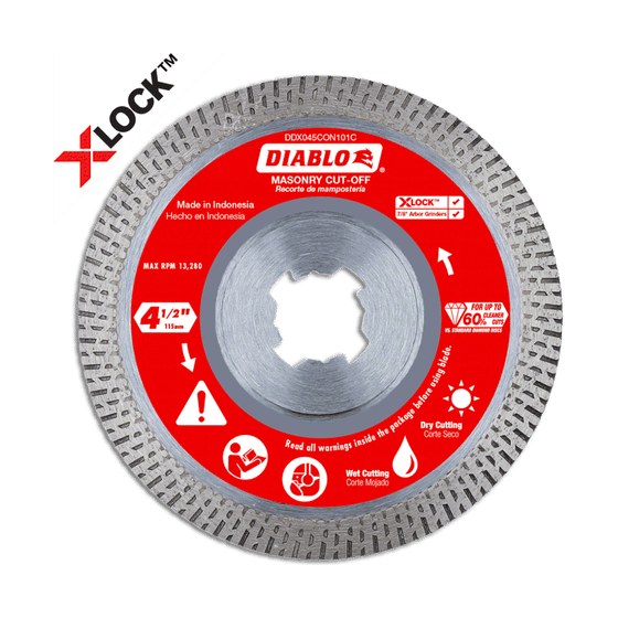 4-1/2" X-LOCK Diamond Continuous Rim Masonry Cut-Off Disc
