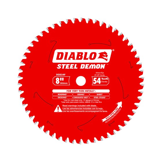 8" x 54-Teeth Steel Demon™ Saw Blade for Thin Metal