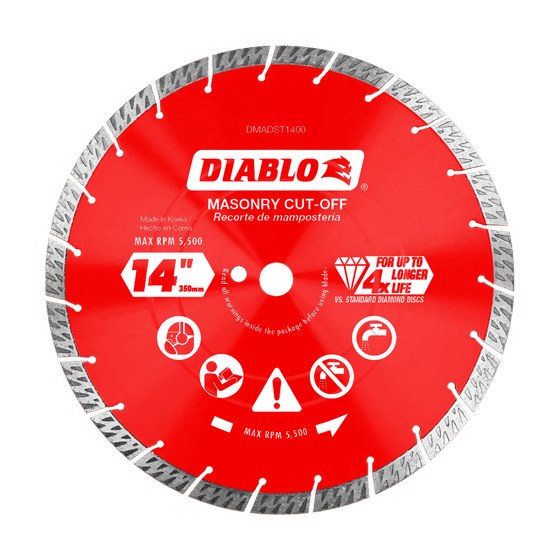 14" Diamond Segmented Turbo Masonry Cut-Off Blade